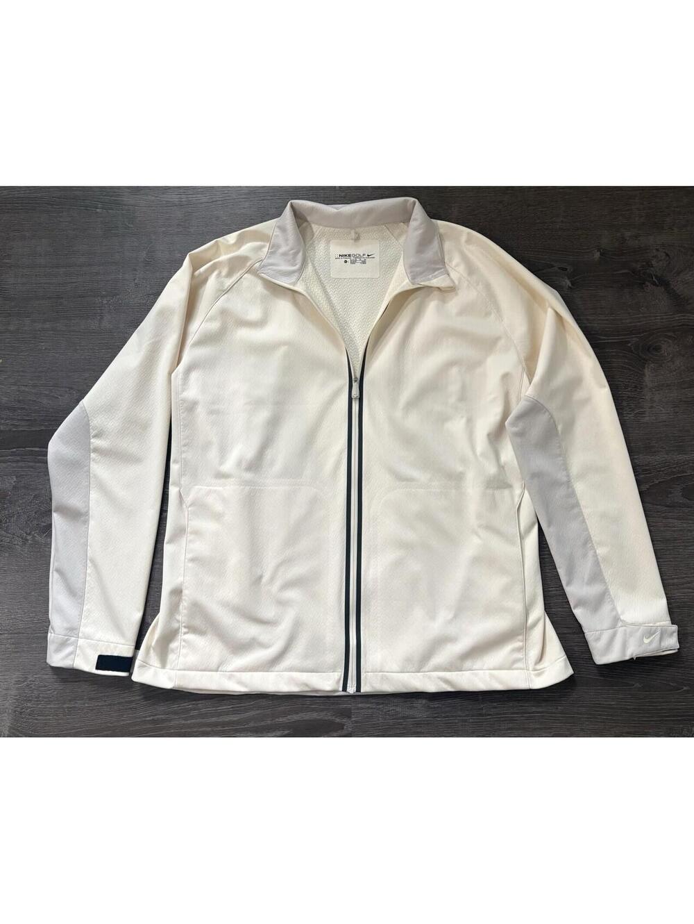 Nike Golf Men's Cream Zip Up Jacket Size XL Long Sleeve Polyester Pockets